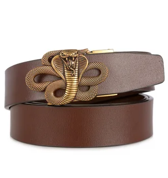 Șarpe cobra cataramă automată Barbati din piele de Afaceri centura highgrade genuine piele vintage de lux, moda casual, curea p48