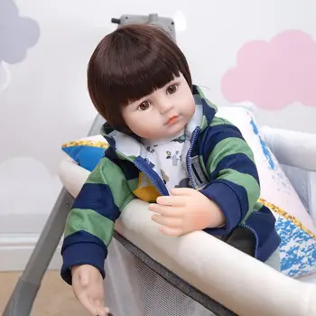 Frumos, de 24 Inch din Silicon Moale Renăscut Baby Dolls Realiste Pânză Corpul Renăscut Copil Baby Doll Pentru Chirldren Ziua de Naștere Cadouri