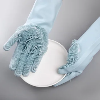 Magic Silicon Mănuși de Spălat Vase Accesorii de Bucătărie de spălat Vase Mănușă de Instrumente de uz Casnic, pentru Mașini de Curățare Perie Pet 1 Pereche