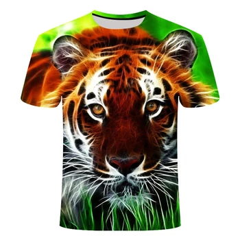 Moda 3d T-shirt Animal Leu Tricou Camiseta 3d Tricou Barbati Amuzant Camasi de Barbati Casual de Îmbrăcăminte de Fitness TeeTop Tigru Tricou