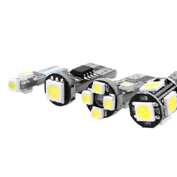 LEEPEE 17Pcs/set T10 Interior Alb Lumina LED-uri kituri de Înmatriculare Lumini Auto Lampa Semnal de Eroare Gratuite Auto Becuri Interior