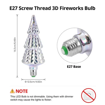 6W E27 Pomul de Crăciun 3D LED Lampa Pâlpâie timp Artificii Colorate Bec Pentru Acasa, Camera de zi Gradina de Decorare Cadou de Vacanță