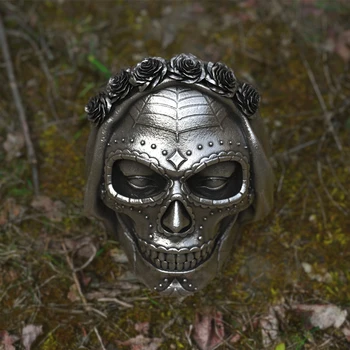 EYHIMD Goth Santa Muerte Inel Rose Crown Craniu de Zahăr din Oțel Inoxidabil Inele Femei Punk Motociclist Bijuterii Cadou Unic