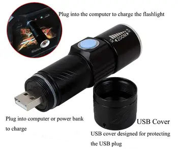 Noul Mini USB LED lanterna Lanterna Camping în aer liber Lumina Reîncărcabilă Lampă rezistent la apa Biciclete Lumină la Îndemână accesorii pentru biciclete 8