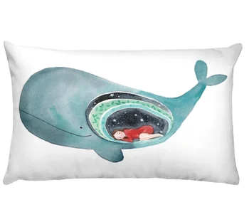 Nordic Ocean Ilustrare Talie Imprimate față de Pernă Desene animate Balena Lenjerie de Pernă Decorative, Decor Acasă Canapea Arunca Perna 50*30cm