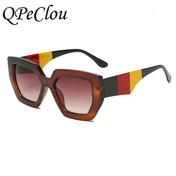 QPeClou Designer De Brand Poligon Ochelari De Soare Femei 2020 Epocă Trei Culori Ochelari De Soare Barbati/Femei Pătrat Oculos De Sol Masculino