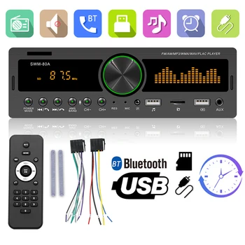 1Din Radio Auto Multimedia Handsfree Bluetooth MP3 Player FM SUNT Audio 12V USB/SD/AUX de Intrare In Bord Locator Auto Stereo Unitatea de Cap