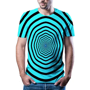Vara 2020 nou rezumat vizual 3D model casual moda T-shirt T-shirt de imprimare 3D uscare rapida T-shirt