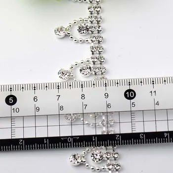 Strălucitoare de argint coase-pe Fantezie pahar de cristal Stras lanț De BRICOLAJ Rochie de Nunta Decor și Ornamente Aplicatiile de 1 yard