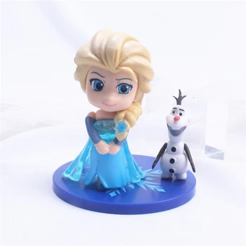 Disney Elsa Printesa Cifre Congelate Olaf PVC Tort Ornament Model de Colectie Figurine Jucarii pentru Copii de Craciun cadou