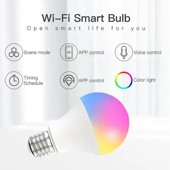 15W WiFi Inteligent Bec E27 B22 LED RGB Lampa Inteligentă Munca la Domiciliu Cu Alexa/Google Acasa Estompat Funcția Timer Magic Bec