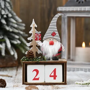 De crăciun Creative din Lemn Countdown Calendar Advent Ornamente Moș Crăciun Calendario De Adviento Kalendarz Adwentowy natal kerst