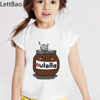 Nutella Casual Baieti Tricouri Vogue Drăguț Tricou Unisex Nou 2020 Copii Haine De Vara Fete Tricou Desene Animate Cu Unt De Arahide Copilul Tricou