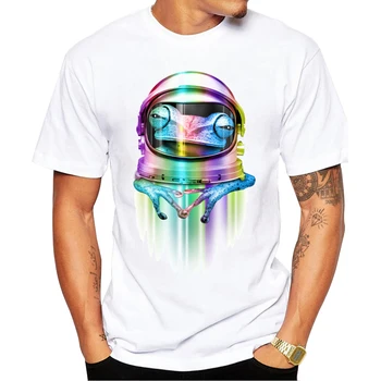 Mai nou 2018 Astronaut Broasca de Moda pentru Bărbați de Imprimare T-shirt Vara Rece Respirabil T Shirt Tee Hipster