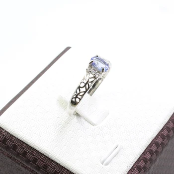 VS clasa tanzanite naturale argint inel de logodna 0.5 ct inel tanzanite pentru woamn argint 925 bijuterii tanzanite cadou romantic