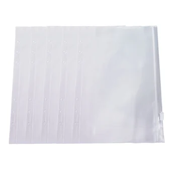 5pcs A5/A6 Dosar Depozit Titular PVC transparent cu Fermoar Liant Buzunare cu 6 Găuri Documente Pungă Pungă Cu Auto-Stil Fermoar Depunerea