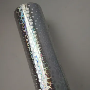 Fierbinte ștanțare folie holografic. inel din argint model rotund fierbinte apăsați pe suport de hârtie sau plastic filmul de transfer de căldură 16cm x 120m