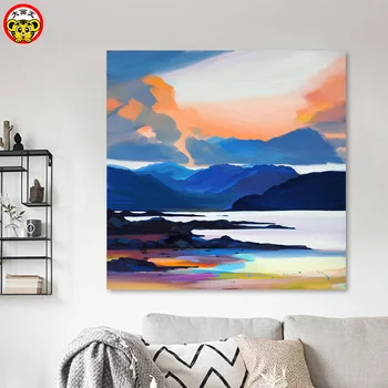 Pictura de numere de artă vopsea de numărul Mare de imagine DIY minimalist modern, litoral culoare peisaj living room decorative