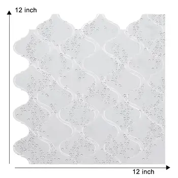 EasyTiles Carrara White 3D Autocolant Anti-Mucegai autoadezive Marmorat Tapet rezistent la apa Bucătărie, Coji de fructe Și Stick Backsplash Gresie