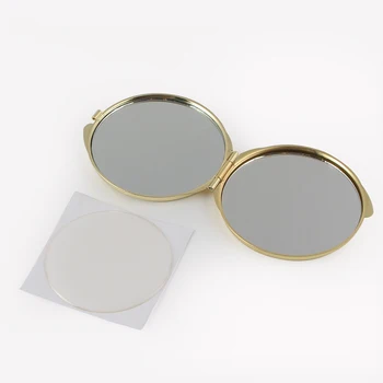 5 piese/lot Aur Compact Mirror Blank Mărire Dia 51mm Oglindă de Buzunar +Epoxidice Autocolant DIY set #18032 Mici Pentru Traseu