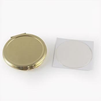 5 piese/lot Aur Compact Mirror Blank Mărire Dia 51mm Oglindă de Buzunar +Epoxidice Autocolant DIY set #18032 Mici Pentru Traseu
