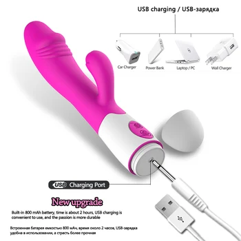 30 Frequency Vibrator Vibrator Rabbit Vibrator Dual Funcția Impermeabil G spot Vibratoare Clitoris Stimularea Adult Jucarii Sexuale pentru Femei
