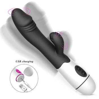 30 Frequency Vibrator Vibrator Rabbit Vibrator Dual Funcția Impermeabil G spot Vibratoare Clitoris Stimularea Adult Jucarii Sexuale pentru Femei