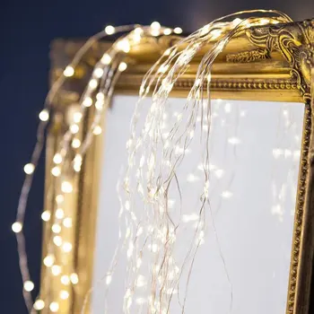 Pomi de crăciun de decorare Cascada de Lumina Transparent Cutie Baterie viței de Vie Șir Agățat Lumina Stralucitoare Lumina feerica