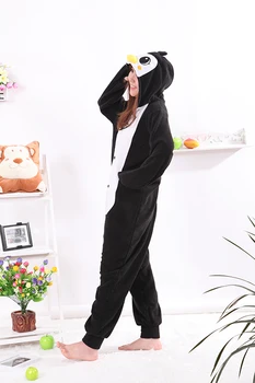 OPT Pinguin Negru Kigurumi Onesies Unisex Sleepsuit Adult Pijamale Cosplay, Costume de Salopeta Animal De sex Masculin Famale
