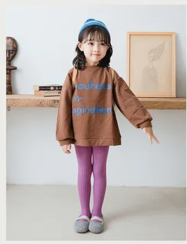 2020 Toamna și Iarna Cald Stil Dresuri Tricotate pentru Copii Leggings de Culoare de Potrivire Fete Ciorapi