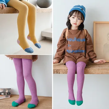 2020 Toamna și Iarna Cald Stil Dresuri Tricotate pentru Copii Leggings de Culoare de Potrivire Fete Ciorapi
