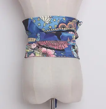Femei de moda pistei print arc larg Cummerbunds de sex feminin Rochie de epocă Corsete Centura Centuri de decor centura lata R912