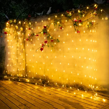 Thrisdar 3x2M 200LEDS Craciun cu Led-uri Net de Lumină în aer liber, plasă de Lumină Nunta de Fundal de Crăciun Copac folie de Zână Net Lumină