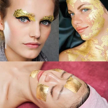 Foiță de Aur comestibilă Real Folie de Aur 50PCS 4.33x4.33cm pentru Masca Faciala Arta Ambarcațiunile de Aurire Hârtie Comestibile Tort de Decorare Foita de Aur de 24K