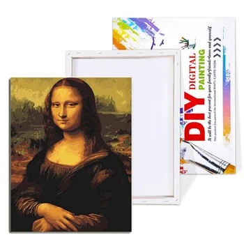 Mona Lisa Pictură În Ulei De Numere Pictate Manual Diy Pe Panza Unic Vopsea Pe Bază De Acril Adult Kit De Imagine Pentru Acasă Decorare Cadou De Arta