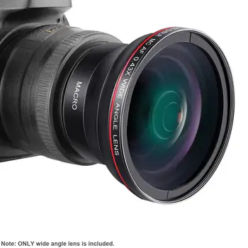 Neewer 58MM 0.43 x HD Profesionale Obiectiv cu Unghi Larg (Macro Parte) pentru Canon EOS Rebel 77D T7i T6s T6i T6 T5i T5 T4i T3i T3 SL1