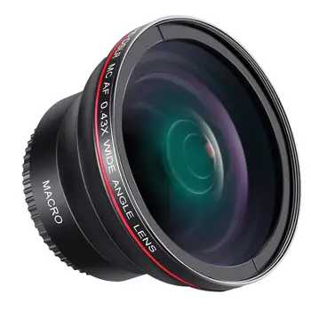 Neewer 58MM 0.43 x HD Profesionale Obiectiv cu Unghi Larg (Macro Parte) pentru Canon EOS Rebel 77D T7i T6s T6i T6 T5i T5 T4i T3i T3 SL1