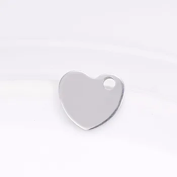 Din Oțel Inoxidabil Mini Inima Tag Farmec Gol Pentru Grava Metal Ștanțare Inima Tag en-Gros 20buc