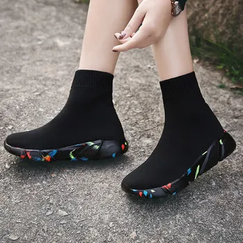 MWY Tesatura Elastica Șosete Țese Respirabil Platforma Apartamente Pantofi Bayan Spor Ayakkabi în aer Liber Adulți Formatori Casual Pantofi pentru Femei
