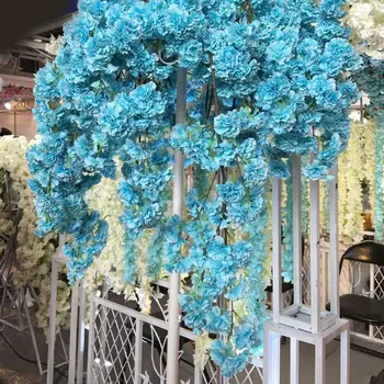 100cm artificiale frumoase flori de cires floare de mătase wisteria viță-de-vie decor de nunta buchet de flori de Partid Coroane de flori Rattan