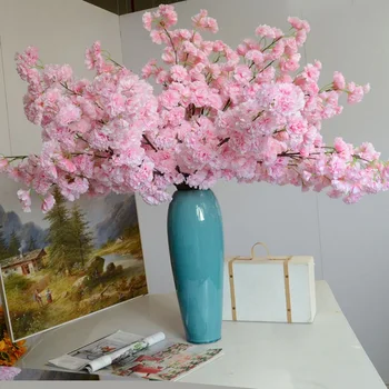 100cm artificiale frumoase flori de cires floare de mătase wisteria viță-de-vie decor de nunta buchet de flori de Partid Coroane de flori Rattan