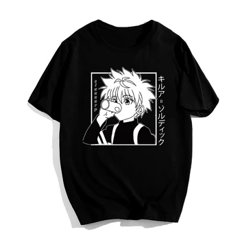 Noua Moda Anime Kawaii T Shirt Hunter X Hunter Killua cu mânecă Scurtă T-shirt Harajuku Streetwear Tricouri Barbati Tricou de Moda