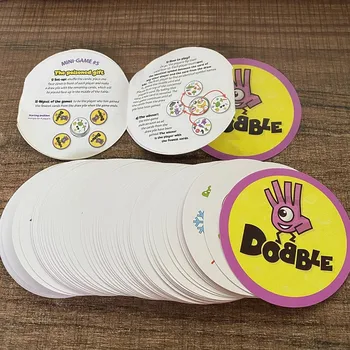 Dobble carte de joc de masă Joc de Bord Pentru Dobbles Copii Loc de Carduri de A Merge de Camping Metal Staniu Cutie jucarii