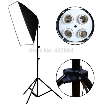 Studio foto Softbox 4-în-1 E27 Lampă Titularului 50*70cm Difuzor 2M Lumina Sta Fotografice Continuu de Iluminat Lămpi cu LED-uri pentru video