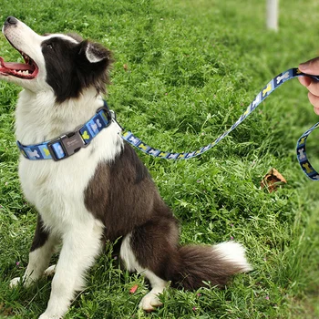 CONFORTABIL BUCURIE Guler de Câine Personalizate Nailon Pet Tag Personalizat Catelus Plăcuța de IDENTITATE Gulere Reglabile pentru Mediu Pentru Câini de talie Mare Gravate