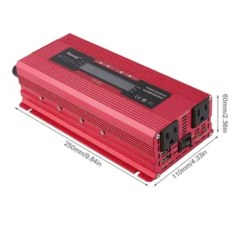 Masina Invertor Solar DC 12 la AC 230V Display Digital Converter Roșu NE-Tip de Protecție la Suprasarcină Digital Sine Wave Converter