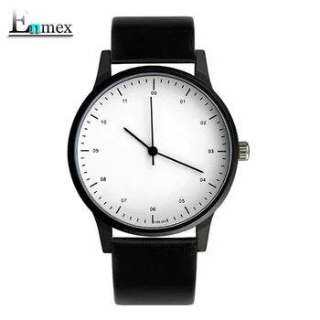 2021gift Enmex cool stil ceas de mână Scurtă vogue simplu, elegant, cu Negru și alb fata scurtă casual cuarț ceas de moda