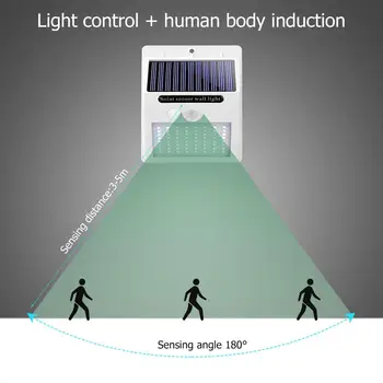 1-4buc 100LED rezistent la apa Solar Senzor de Mișcare de Perete de Lumină în aer liber Curte Street Lampă în aer liber Lumina Solara Lampa de Gradina