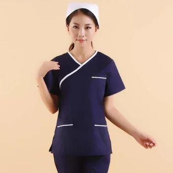 Moda pentru femei Scrubs Culoare Blocarea Design Medicale Uniforme(Puteți Alege Un Top/o Pereche de Pantaloni sau Un Întreg Set)
