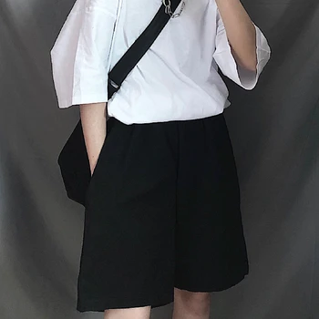 Pantaloni scurți Femei pe Genunchi-lungime Pierde Vara BF Streetwear Harajuku-picior Larg Cupluri de Studenți Unisex Moda All-meci Ulzzang Chic New